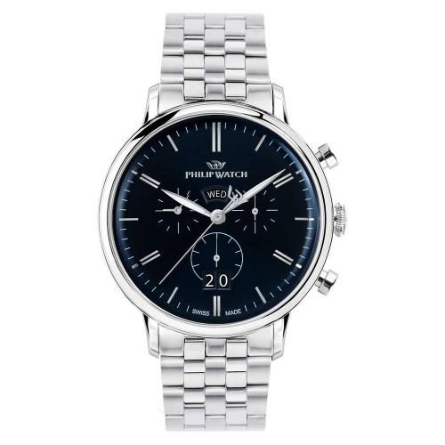 Philip Watch Truman chr 41mm blue dial br ss uomo R8273695003