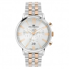 Philip Watch Truman chr 41mm ivory dial br ss+rg uomo