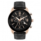 Philip Watch Seahorse chr 44mm black dial black strap uomo