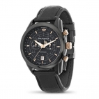 Philip Watch Seahorse chr black dial black strap uomo