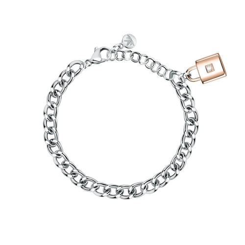 Morellato Abbraccio br ss & rg padlock 16+3cm