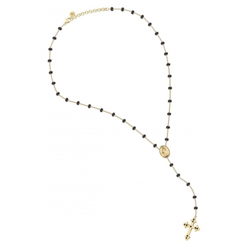 Morellato Devotion long pend. rosary yg black ston femminile