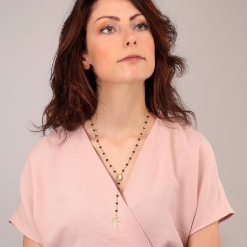 Morellato Devotion long pend. rosary yg black ston femminile