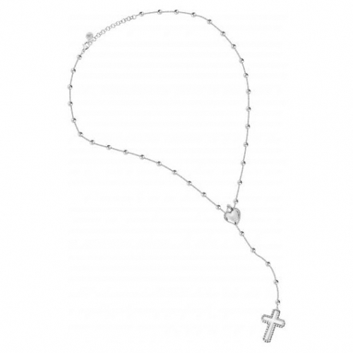 Morellato Devotion long pend. rosary ss heart+cros femminile