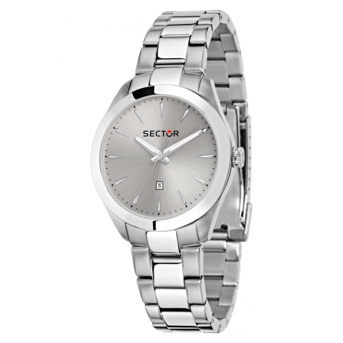 Sector 120 36mm 3h w/silver dial br ss donna R3253588516