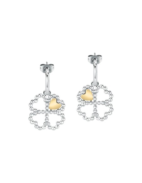 Morellato Dolcevita earrings ss & yg 4 leaf clover