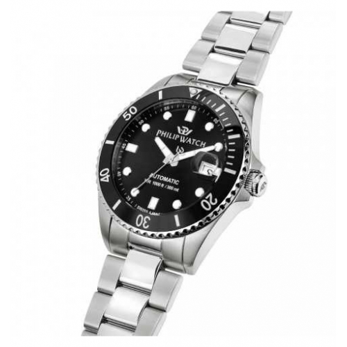 Philip Watch Caribe 42mm auto 3h black dial br ss