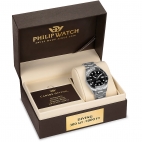 Philip Watch Caribe 42mm auto 3h black dial br ss