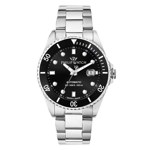 Philip Watch Caribe 42mm auto 3h black dial br ss