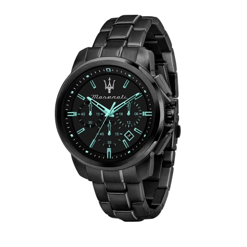 Maserati Aqua edition 44mm chro black dial br blk