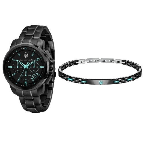 Maserati Aqua edition 44mm chr blk dialbr+br jm
