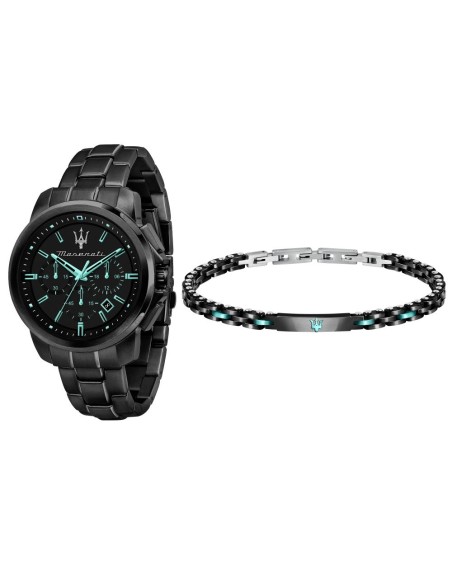Maserati Aqua edition 44mm chr blk dialbr+br jm