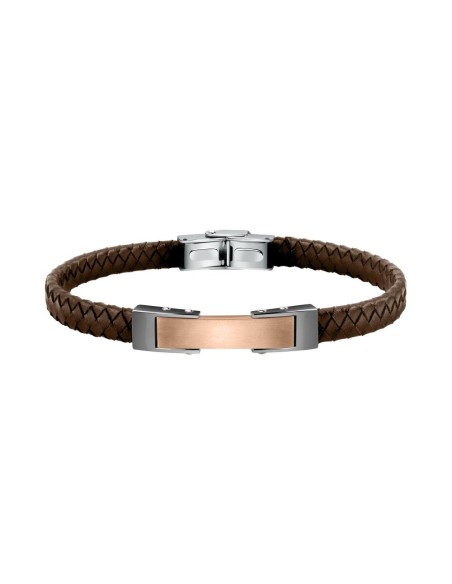 Bracciale MORELLATO uomo Moody pelle marrone / oro rosa