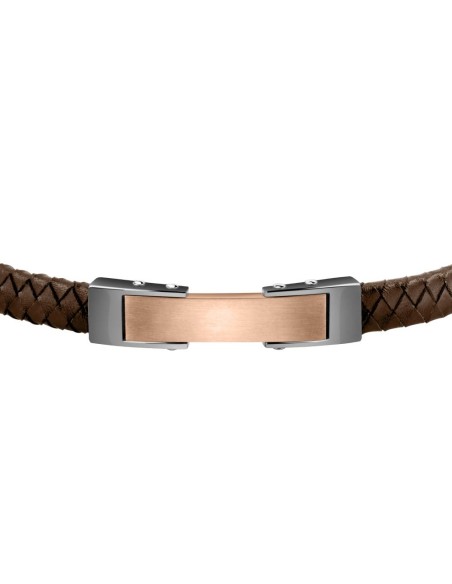 Bracciale MORELLATO uomo Moody pelle marrone / oro rosa