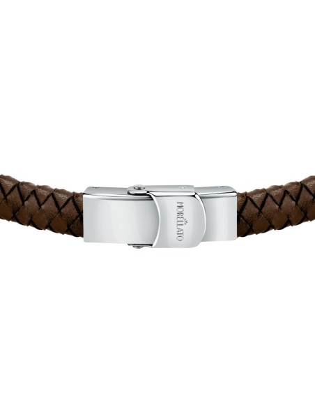 Bracciale MORELLATO uomo Moody pelle marrone / oro rosa