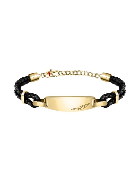 Bracciale SECTOR uomo Bandy corda nera / acciaio dorato