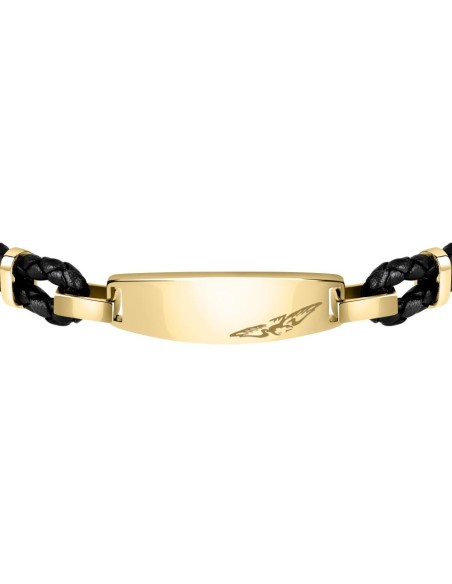 Bracciale SECTOR uomo Bandy corda nera / acciaio dorato