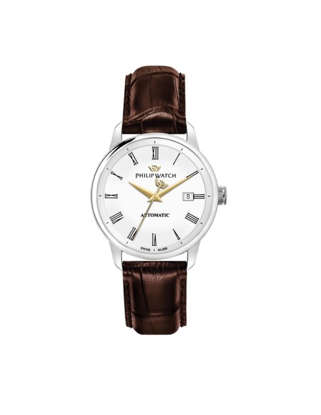 Orologio PHILIP WATCH uomo Anniversary automatico pelle marrone / bianco
