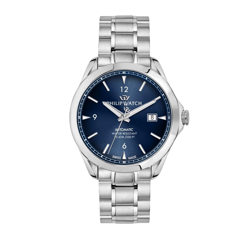 Philip Watch Blaze 41mm 3h auto blue dial br ss - Web Time Orologi Outlet