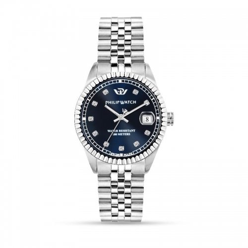 Philip Watch Caribe 35mm 3h blue dial wdiam br ss