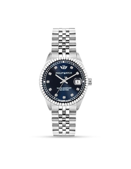 Philip Watch Caribe 35mm 3h blue dial wdiam br ss