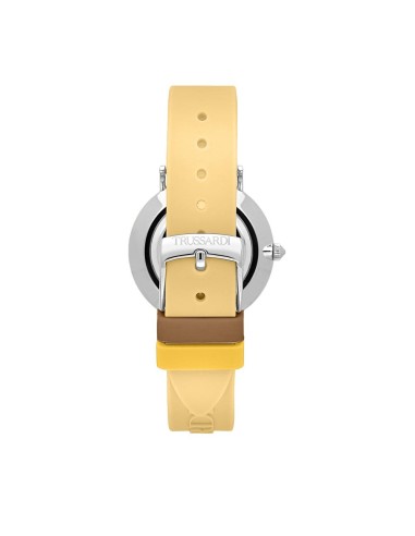 Trussardi T-motif 33mm 2h wsilver dial yellow st