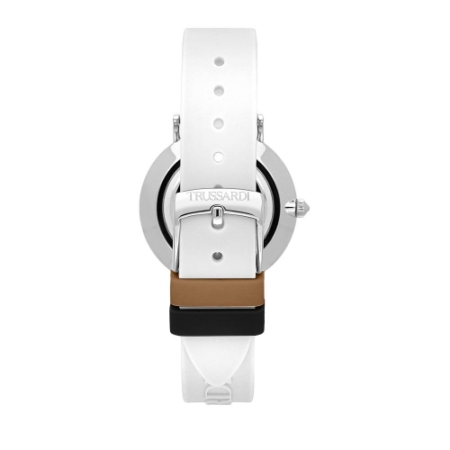 Trussardi T-motif 33mm 2h white dial white sil st