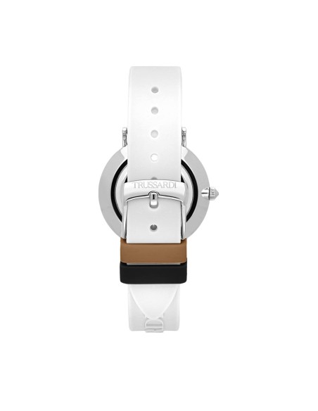 Trussardi T-motif 33mm 2h white dial white sil st