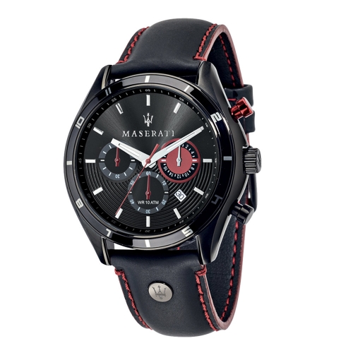 Orologio Maserati Sorpasso chrono pelle nero - 44 mm