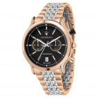 Maserati Epoca 42mm chr blk matt dial br ss+rg maschile