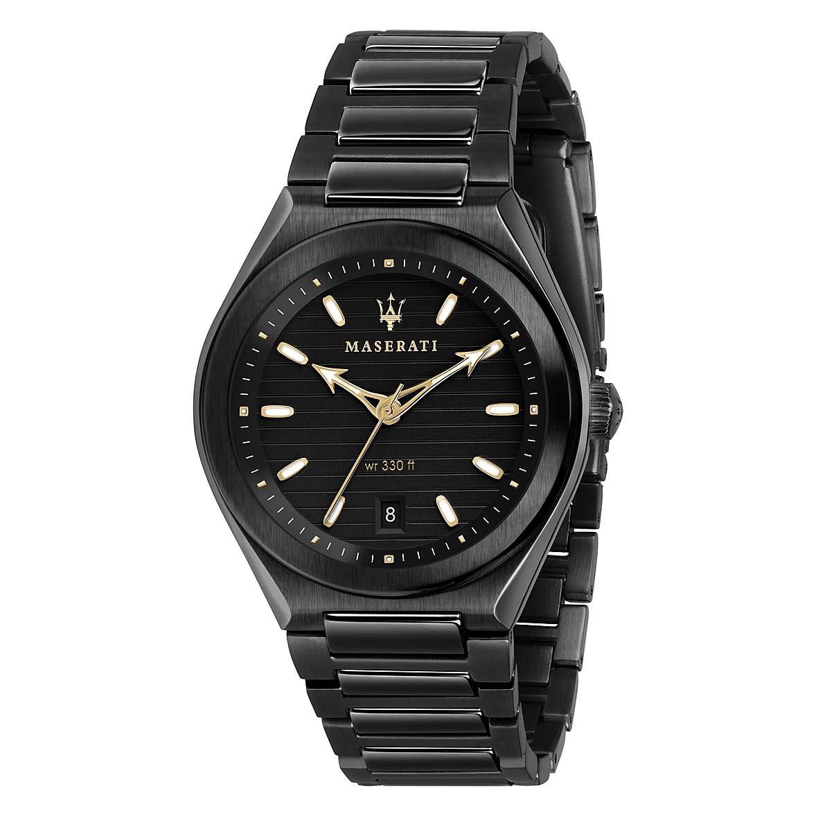 Offerta Maserati Triconic 40mm 3h black dial br black a prezzo basso