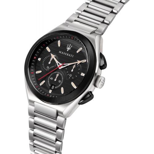 Maserati Triconic 43mm chr black dial br ss