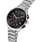 Maserati Triconic 43mm chr black dial br ss