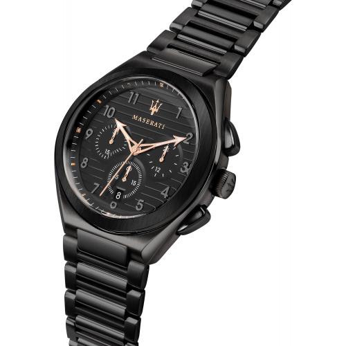 Maserati Triconic 43mm chr black dial br black