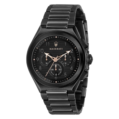 Maserati Triconic 43mm chr black dial br black