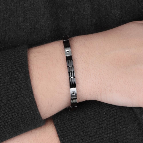 Morellato Cross bracelet ss+ip black jet stones uomo SKR49
