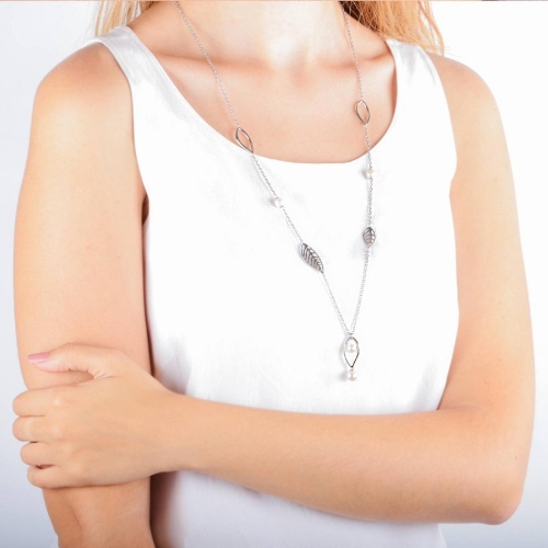 Morellato Foglia long necklace ss pearl 70+5cm donna SAKH10