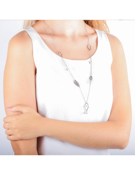 Morellato Foglia long necklace ss pearl 70+5cm donna SAKH10