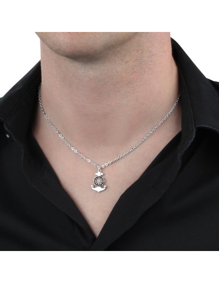 Morellato Vela pend.anchor w/blk crystals 50cm maschile SAHC09