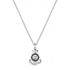 Morellato Vela pend.anchor w/blk crystals 50cm maschile SAHC09