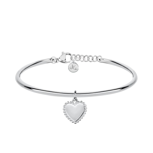 Morellato Cerchi bangle ss cuff wheart charm