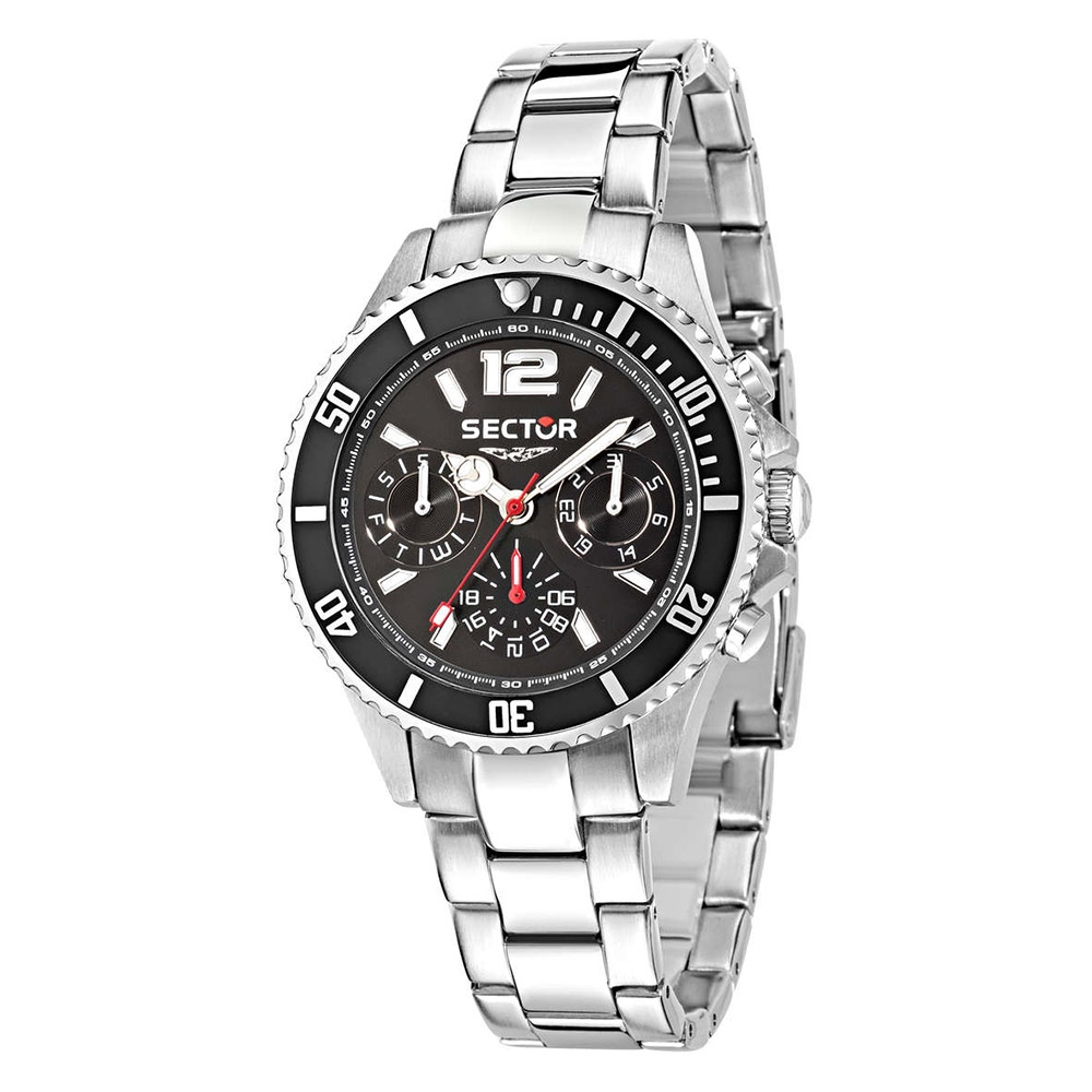 Orologio Sector 230 multi acciaio / nero - 39 mm - Web Time Orologi Outlet