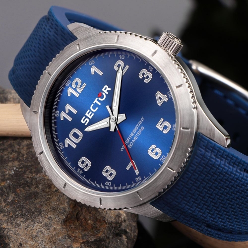Sector 270 37mm 3h blue dial blue strap