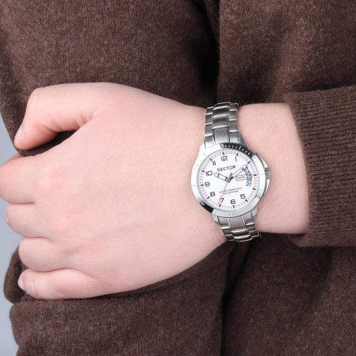 Sector 270 37mm 3h white dial br ss uomo R3253578005