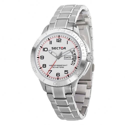Sector 270 37mm 3h white dial br ss uomo R3253578005