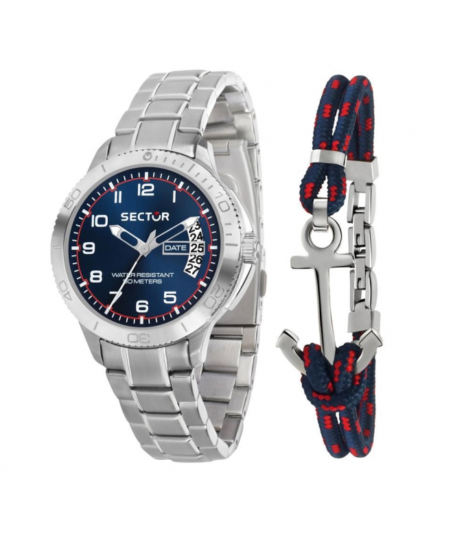 Orologi uomo: orologio uomo Sector 270 37mm 3h blue dial br ss+br. marine  R3253578010