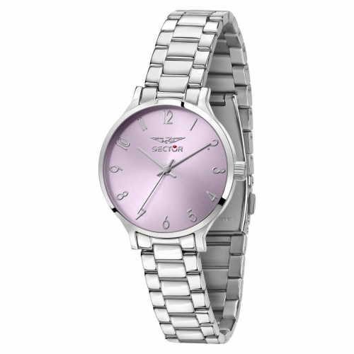 Sector 370 32mm 3h lilac dial br ss
