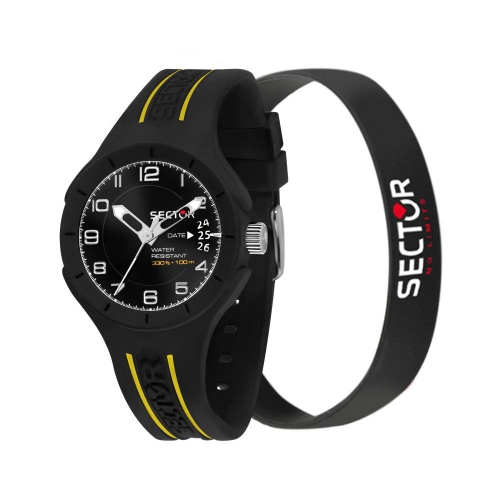 Sector Speed 3h 37mm blk dial blk st uomo R3251514009