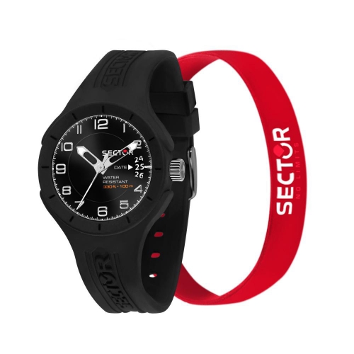 Sector Speed 3h 37mm blk dial blk st uomo R3251514012