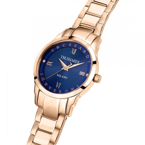 Trussardi T-bent 32mm 3h blue dial br rg
